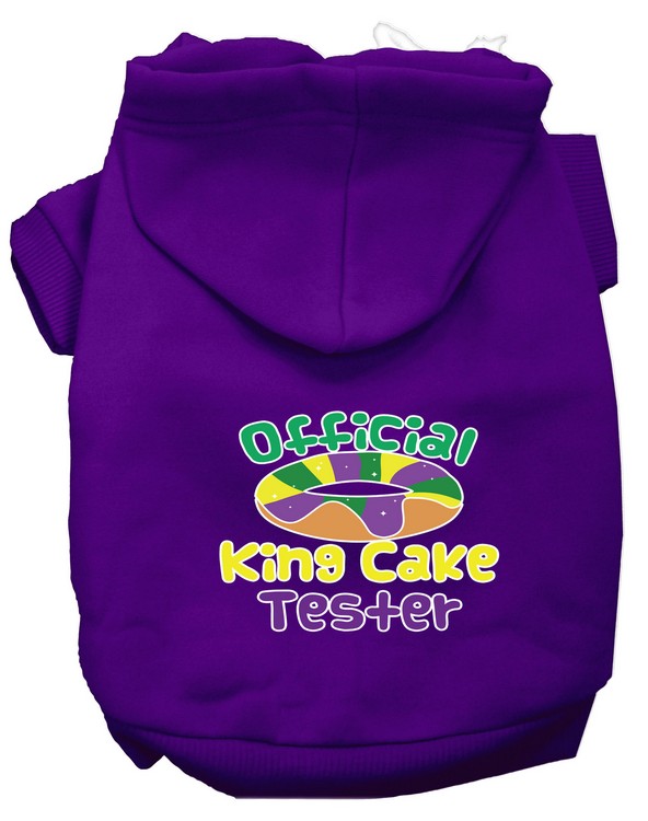 King Cake Taster Screen Print Mardi Gras Dog Hoodie Purple M